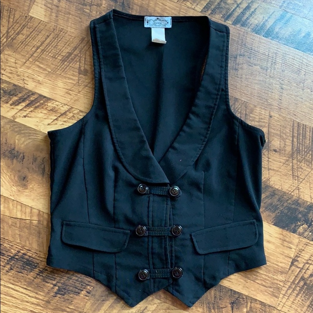 Trixxi • Black Tie Back Vest • S